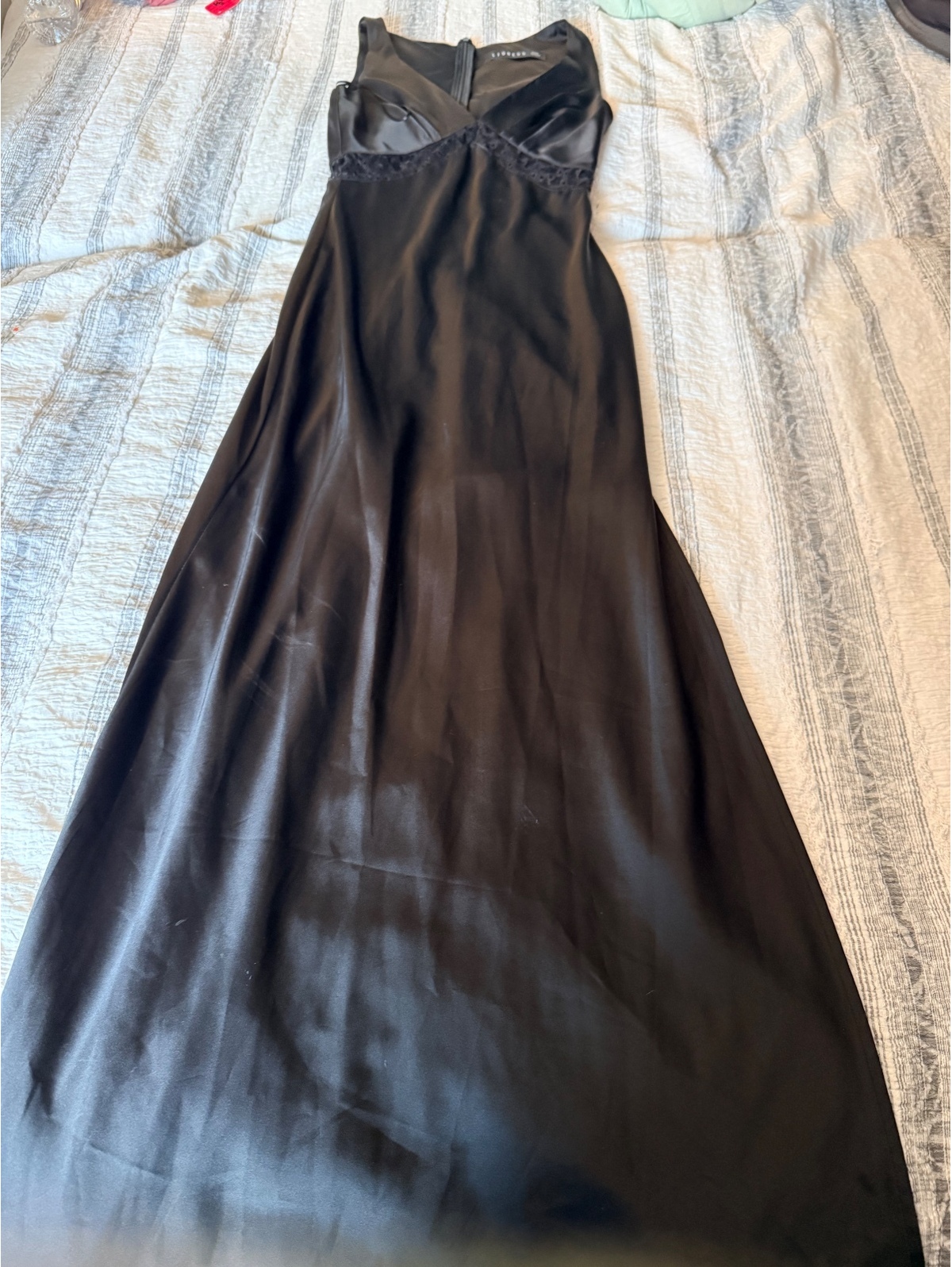 Lioness Black Satin Maxi Dress Xxs